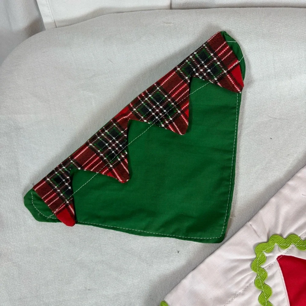 Handmade Christmas Dog Collar Bandanas Set‎ of 3 – Size Small 8